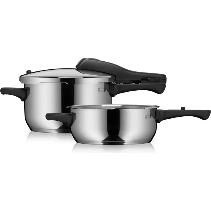 WMF Perfect Schnellkochtopf-Set 22 cm 1x Schnellkochtopf (3,0l), 1x Schnellkochtopf (4,5l) silber