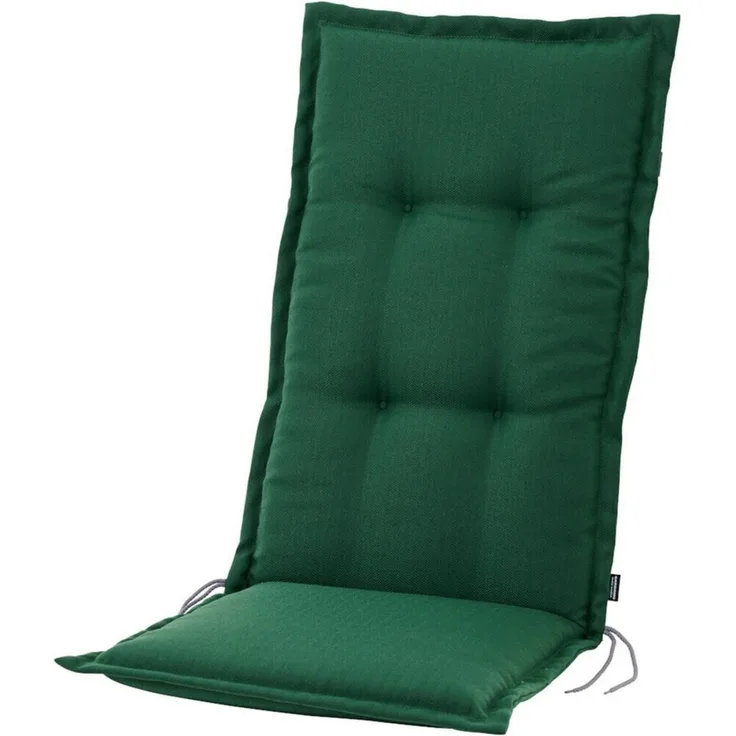 BURI 6x Auflagen Set Hochlehner für Gartenstühle 120x48x7cm Sesselauflagen Polster UV Lichtecht - Gartenstuhlauflagen Stuhlkissen mit Dicker Schaumstoff Füllung (Dunkelgrün)