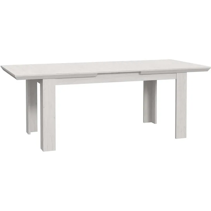 FORTE Encanto Esstisch ausziehbar, Holzwerkstoff, Weiß, 160 x 75 x 90 cm