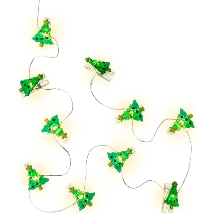 10er LED Fotoclips Lichterkette Tannenbaum Weihnachten Deko Beleuchtung Goobay 60254