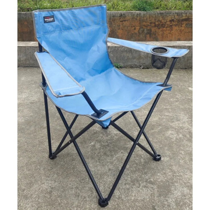 Anglersessel Campingsessel Campingstuhl Getränkehalter + Tasche Blau – Bild 2