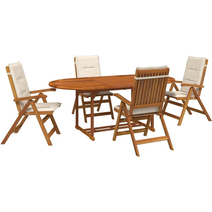 vidaXL Essgruppe für draußen mit Sonnenschirm 6 stk. 4-Sitzer 3438542 – Bild 2