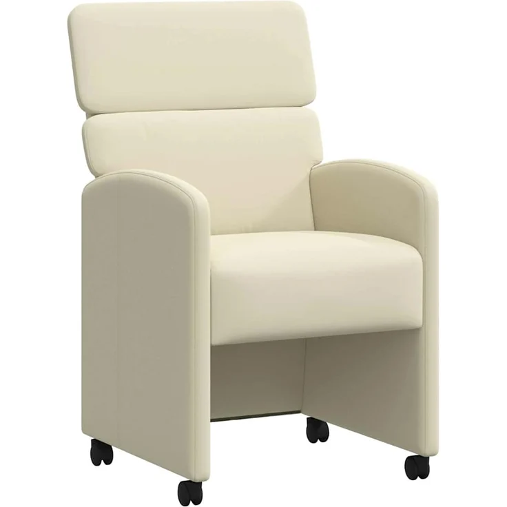 vidaXL Esszimmerstühle mit Rollen 2 pcs Creme 58 x 65 x 98 cm 42017884 – Bild 1