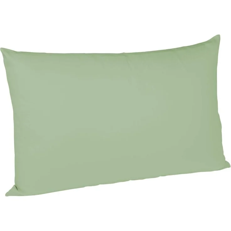 2 Stück Fleuresse Mako-Satin Kissenbezüge 40x60 cm uni mit RV DP 1525 jadegrün – Bild 1