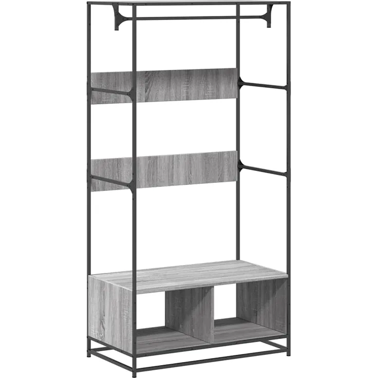 vidaXL Kleiderständer Grau Sonoma 90x50x180 cm Holzwerkstoff 849297