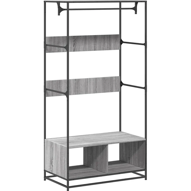 vidaXL Kleiderständer Grau Sonoma 90x50x180 cm Holzwerkstoff 849297 – Bild 1