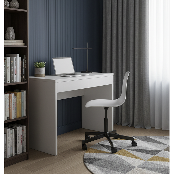 Shefa Computertisch Vikko Weiß - Moderner Schreibtisch 100x59 cm – Bild 2