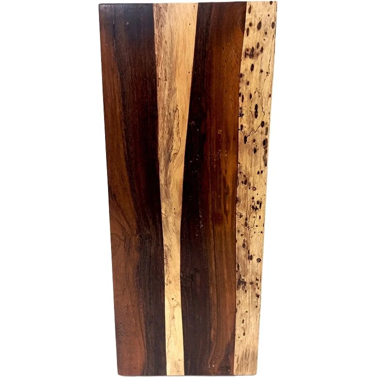 Beistelltisch Blumen aus Echtholz Holzhocker Natur Treibholz eckig Holzblock – Bild 4