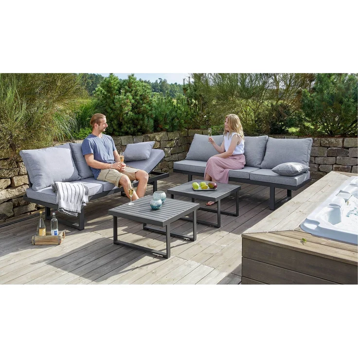 Multifunktionssofa Bondino, Aluminium, Grau, 202 x 82 x 70 cm – Bild 5