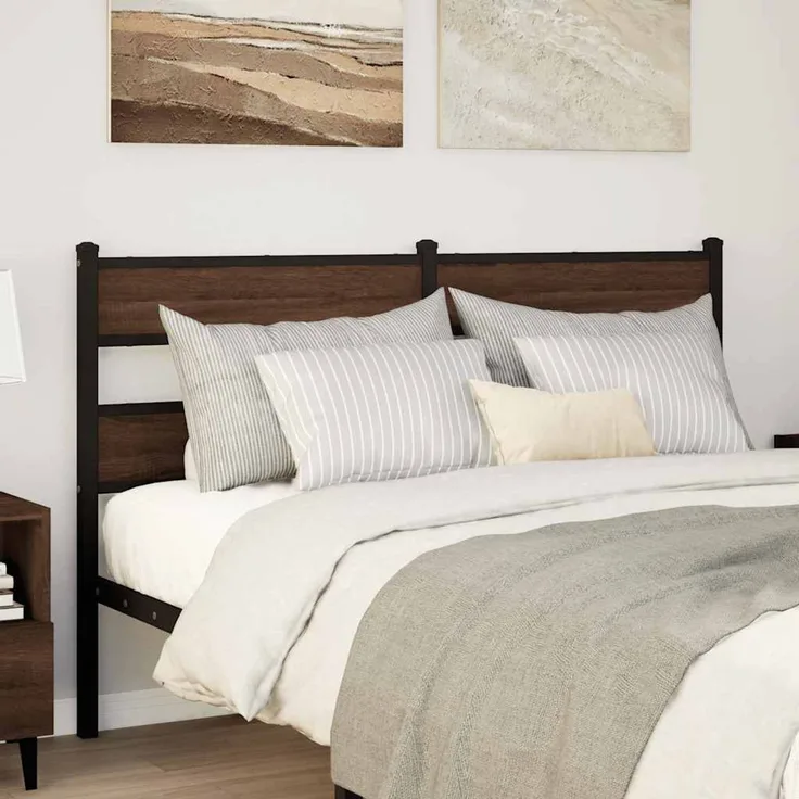 vidaXL Ersatz-Kopfteil Braun Eichen-Optik 140 cm Stahl und Holzwerkstoff