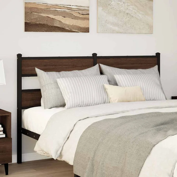 vidaXL Ersatz-Kopfteil Braun Eichen-Optik 140 cm Stahl und Holzwerkstoff – Bild 1