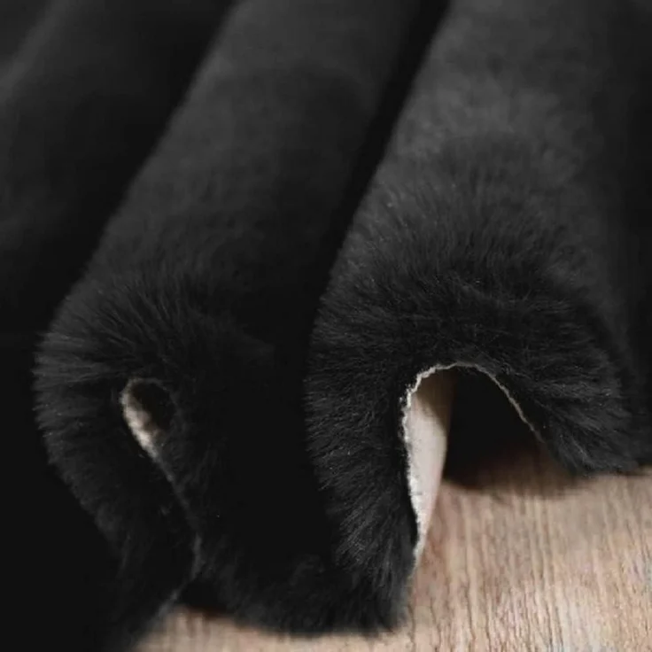 Teppich Fellteppich Schwarz 60x90cm 60 x 90 cm (Rechteckig) Schwarz – Bild 9