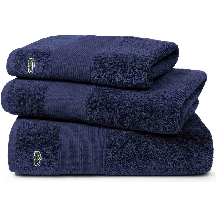 LACOSTE Badetuch - LLECROCO, Duschtuch, Bio-Baumwolle Marine 100x150 cm – Bild 2