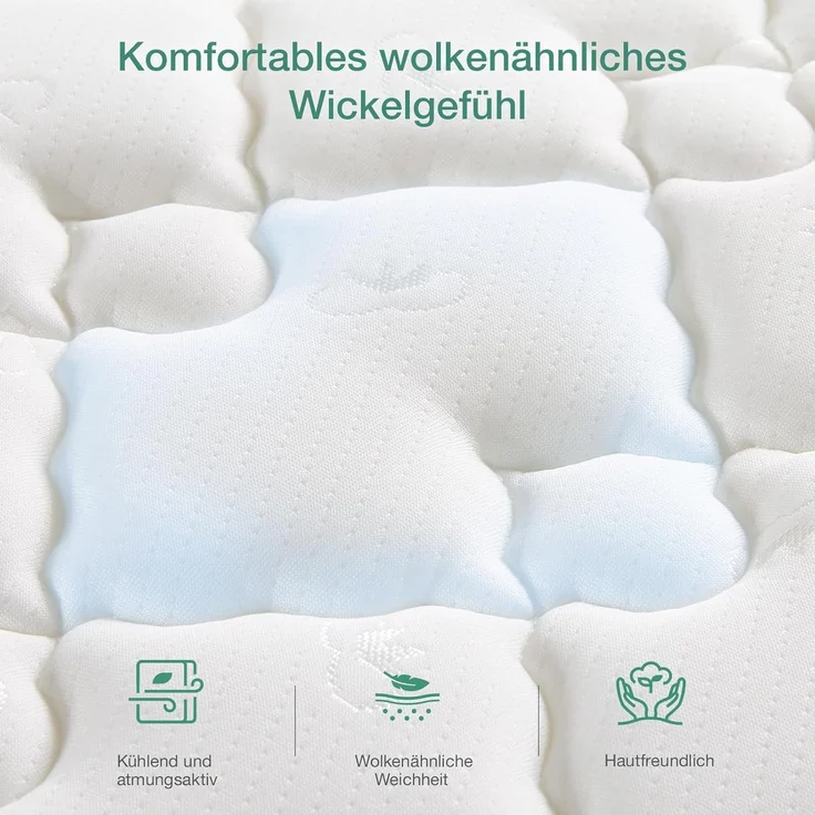 Novilla Taschenfederkernmatratze H3 160x190 7 Zonen Matratze mit Komfortschaum CertiPUR US Federkernmatratze 20cm Mittelfest – Bild 6