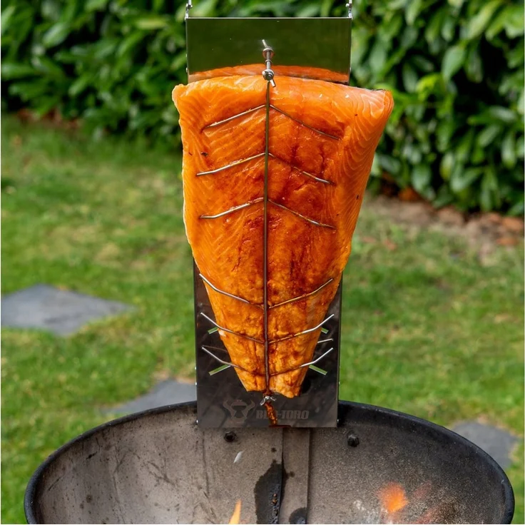 BBQ-Toro Räucherbrett Edelstahl Flammlachsbrett für Fisch (4 Stück), Lachsbrett für Grill, Edelstahl – Bild 2