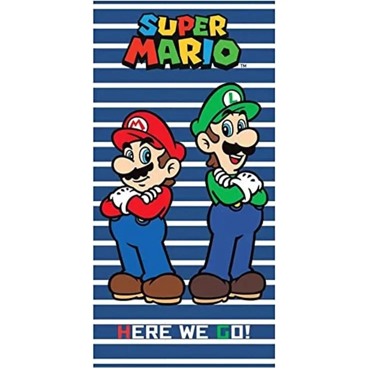 Super Mario Duschtuch Badetuch Strandtuch 70 x 140 cm / 100% Baumwolle