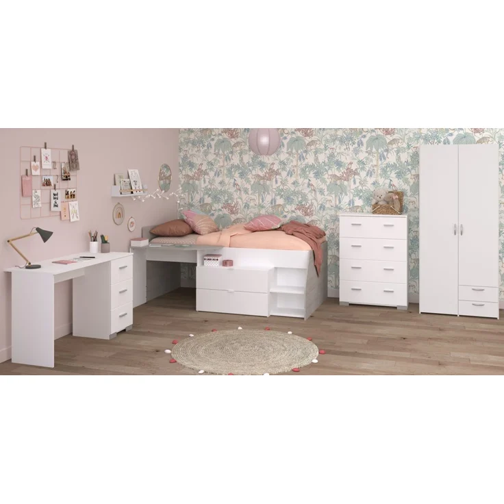 Parisot Kinderzimmer und Jugendzimmer Milky in weiß und grau Loft Set 4-tlg. – Bild 2