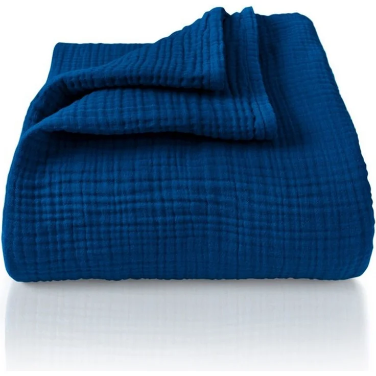 Laynenburg Tagesdecke Musselin aus 100% Baumwolle – Baumwolldecke, Kuscheldecke, Wohndecke als Sommerdecke, Bett-Überwurf, Couch-Überwurf, Sofa-Decke – Bild 1