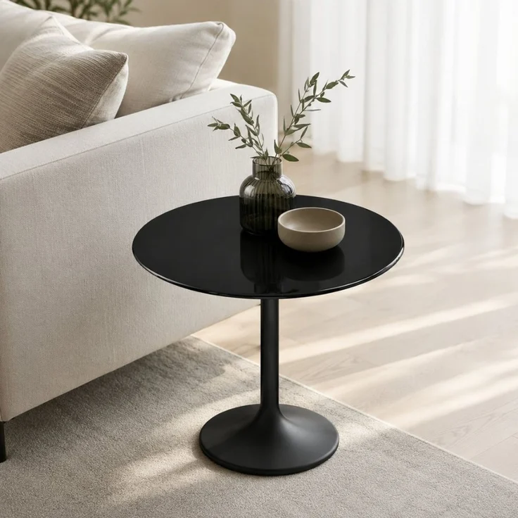 Glasplatte TERRY 70cm schwarz 8mm rund ESG Gehärtetes Glas Scheibe Bodenplatte Glasscheibe – Bild 5