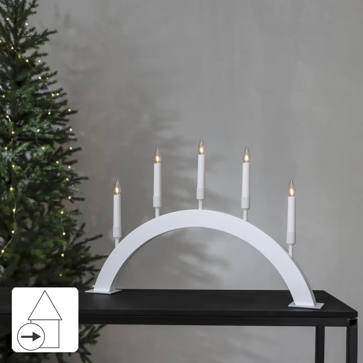 Lichterbogen ,Vind', 5-flammig, Materialmix, weiß – Bild 3