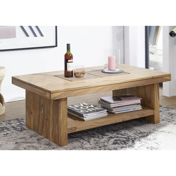 Couchtisch Sheesham 118x70x45 gebeizt TURIN #17 – Bild 6
