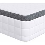 vidaXL Matratze Weiß und Grau 90 x 200 cm Bonell Feder 4106439