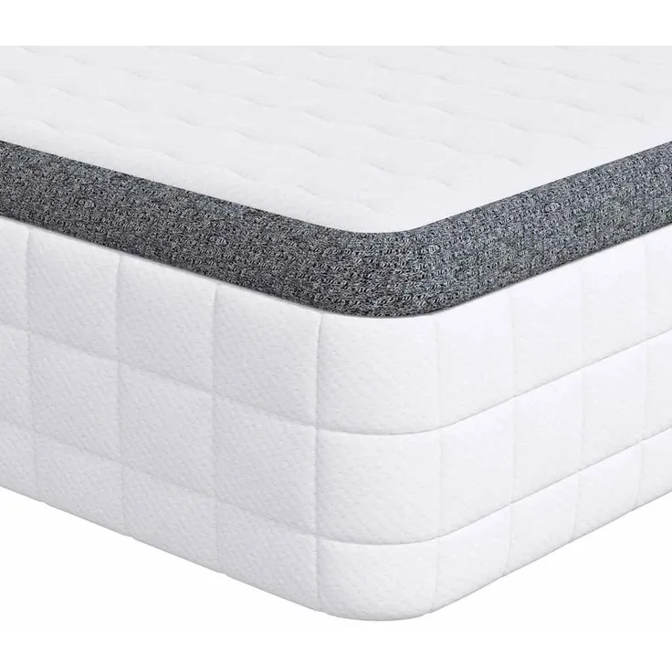 vidaXL Matratze Weiß und Grau 90 x 200 cm Bonell Feder 4106439