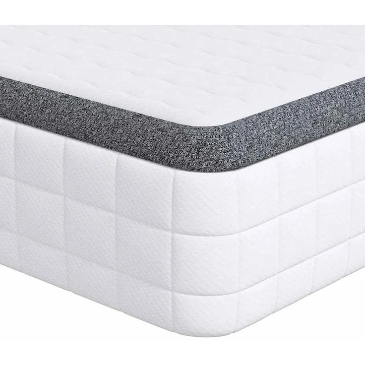 vidaXL Matratze Weiß und Grau 90 x 200 cm Bonell Feder 4106439 – Bild 1