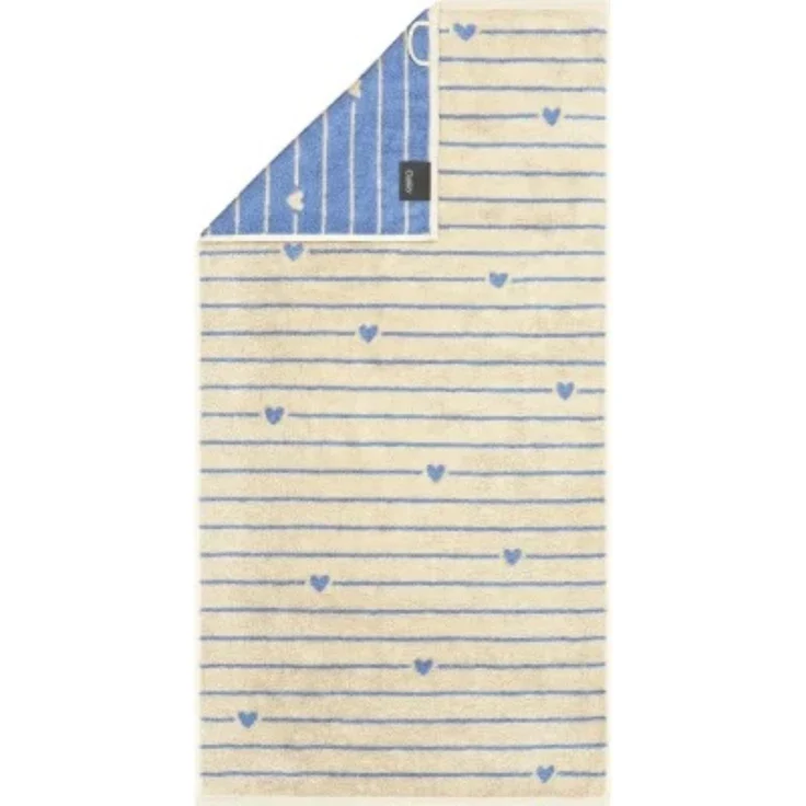 2 Stück Cawö Handtuch 50x100 cm Heart Beats Line capri Herzen blau 6276-31 – Bild 3
