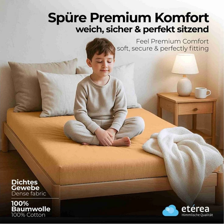 etérea Himmlische Qualität Spannbettlaken etérea Comfort Jersey Spannbettlaken, Jersey, Gummizug: rundum, (1 Stück) – Bild 2