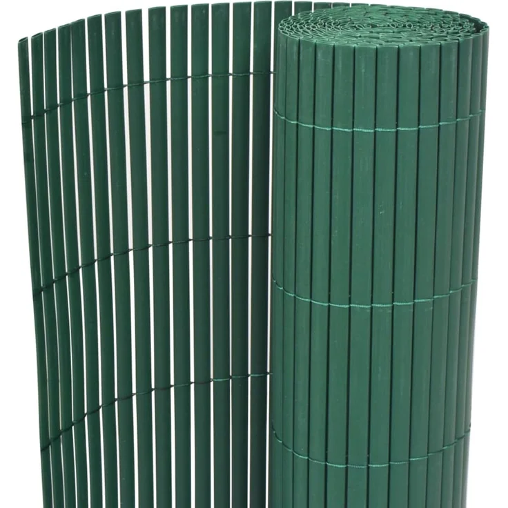 vidaXL Gartenzaun Doppelseitig PVC 90×500 cm Grün 43628 – Bild 1