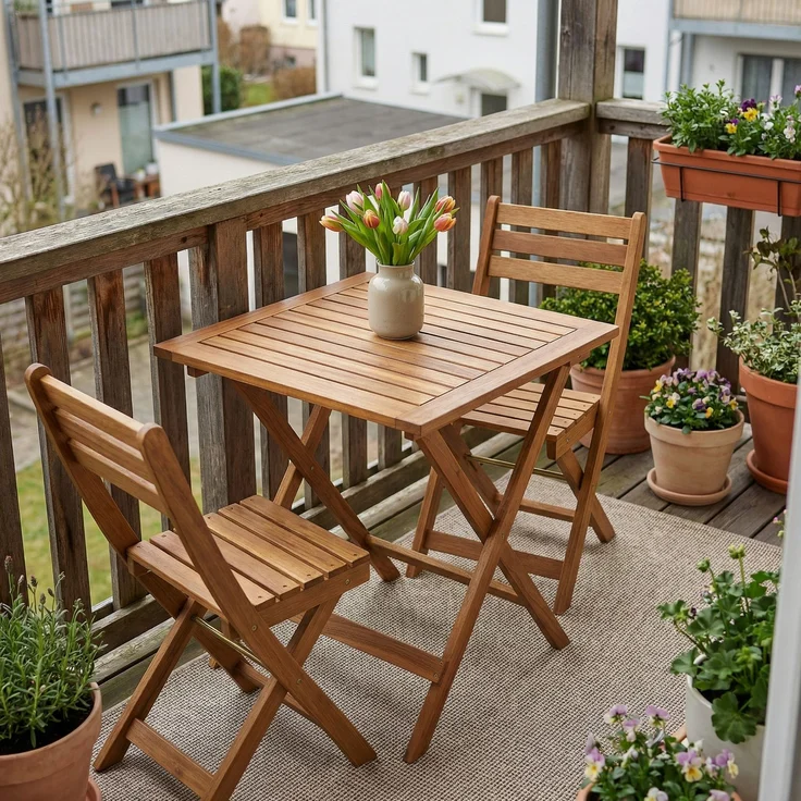 STEELSØN 'Lystra' Gartentisch, Akazienholz geölt, 70x70x73 cm (LxBxH), Holztisch klappbar, bis 80 kg belastbar – Bild 2