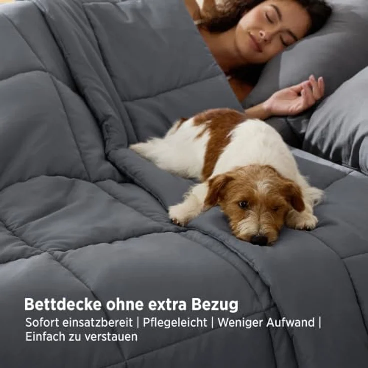 BEDSURE Bettdecke Ohne Bezug 135x200-2er Set Bettdecken mit Bezug | Bettdecke 135x200 für Allergiker, Waschbare 4 Jahreszeiten Bettdecken, Oeko-TEX Ganzjahresdecke, Warm & Gemütlich, Grau – Bild 3