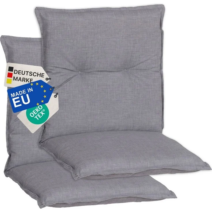 NYVI Sitzauflage Niedriglehner Auflagen 2er Set Barcelona Gartenstuhlauflagen 100x50cm, (2 St), Niederlehner Stuhlauflage Sitzauflage mit Halteband – Bild 1