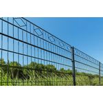 HOME DELUXE Doppelstabmattenzaun Schmuckzaun Raute inkl. Eckpfosten Anthrazit/Grün MORATA - 120 cm x 10m ohne Eckpfosten