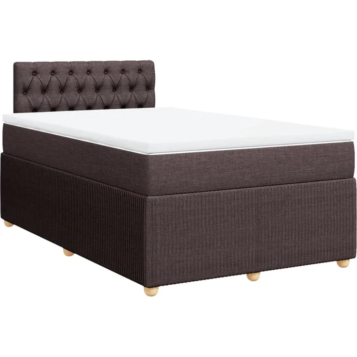 vidaXL Boxspringbett mit Matratze Dunkelbraun 120x200 cm Stoff 3287433 – Bild 2