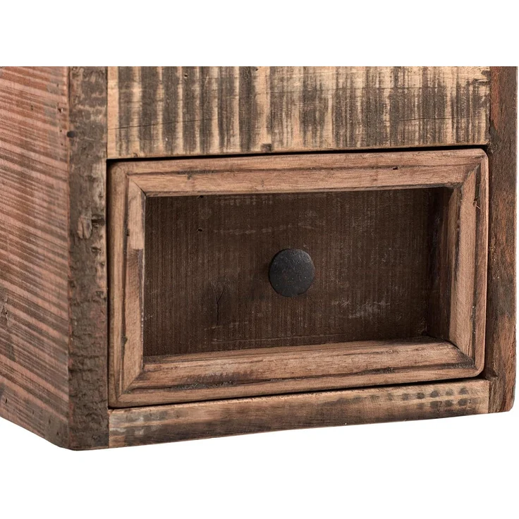 Sumatra Wandschrank aus recyceltem Altholz mit drei Fächern und Schublade rustikal nachhaltig für Badezimmer massivum – Bild 3