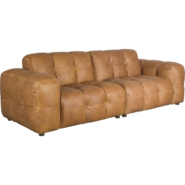 HACKMAN 3-Sitzer Sofa Echtleder Cognac von DUTCHBONE – Bild 1
