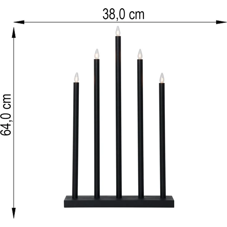 LED Tischleuchte HOLY, Weihnachten, Holz, Stahl, Schwarz, 5-flammig – Bild 4