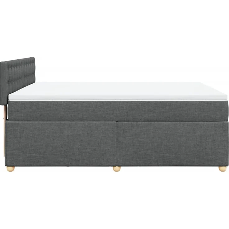 vidaXL Boxspringbett mit Matratze Dunkelgrau 160x200 cm Stoff 3289046 – Bild 7