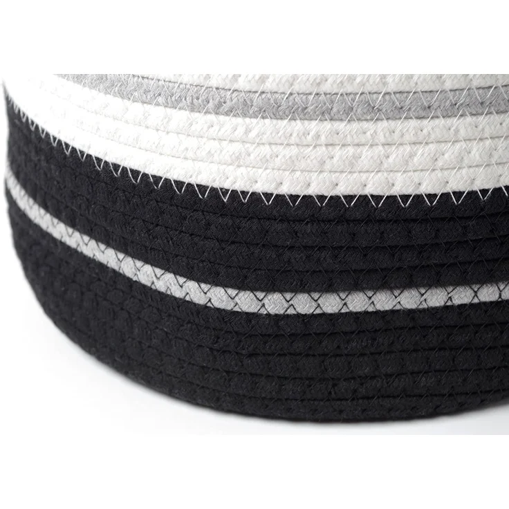 Kobolo Aufbewahrungskorb Baumwollkorb in grau und schwarztönen mit Griffen – Bild 6