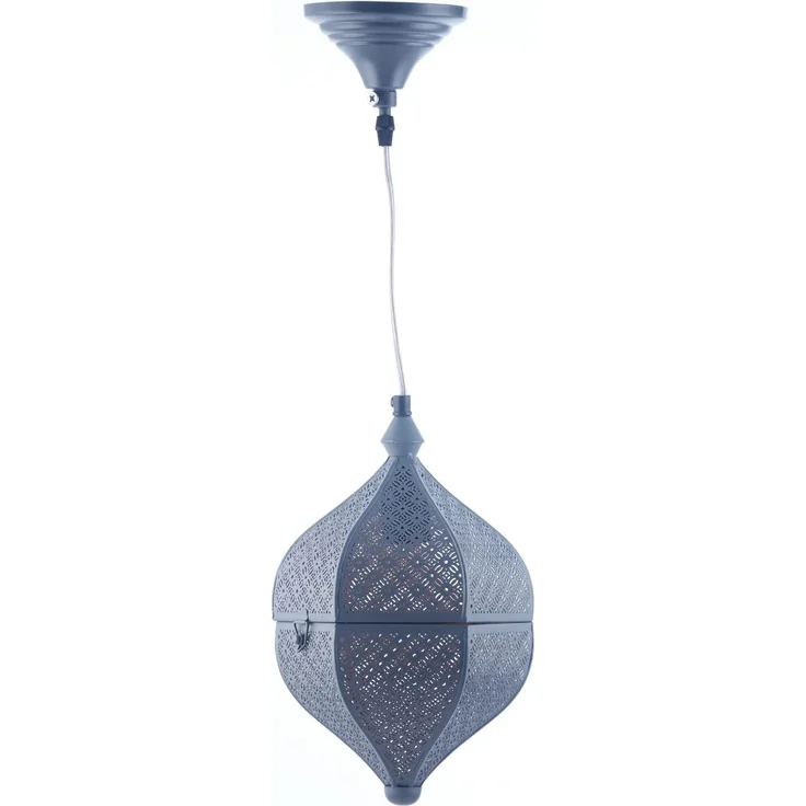 Marrakesch Orient & Mediterran Interior Pendelleuchte Lamilami Grau, Orientalische Pendelleuchte aus Metall 31cm, Handarbeit – Bild 5