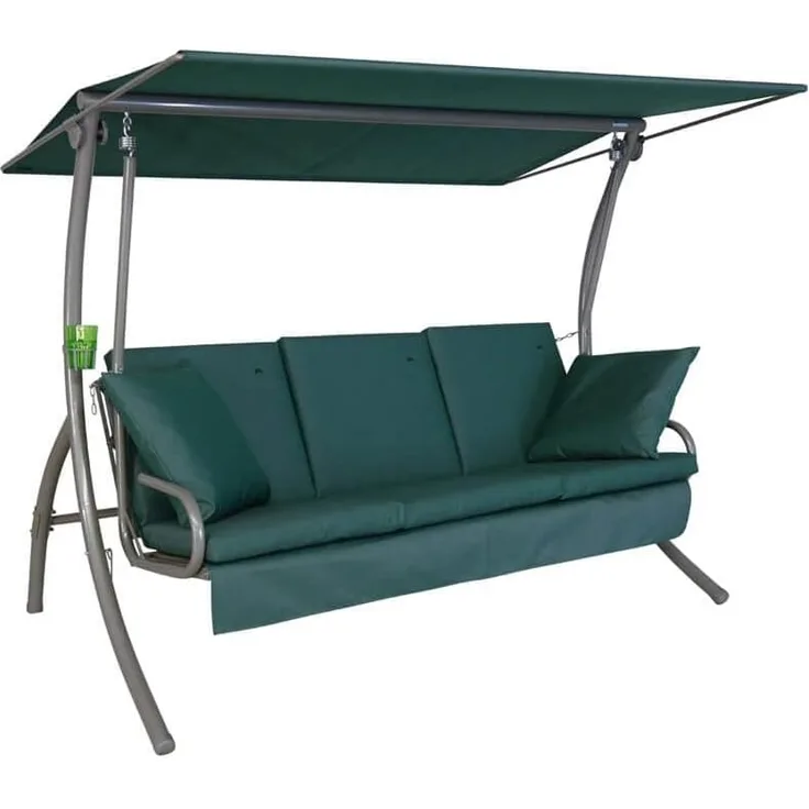 Angerer Freizeitmöbel GmbH Hollywoodschaukel Loft Sun - Gartenschaukel Made in Germany - Schaukel zum Sitzen, Liegen und Entspannen - inklusive Bett-Funktion - einfache Montage (Grün)