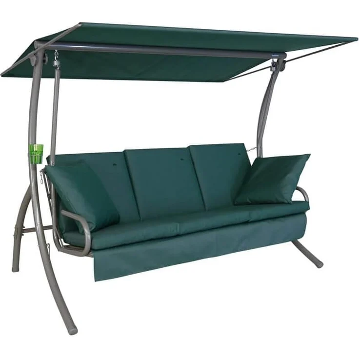 Angerer Freizeitmöbel GmbH Hollywoodschaukel Loft Sun - Gartenschaukel Made in Germany - Schaukel zum Sitzen, Liegen und Entspannen - inklusive Bett-Funktion - einfache Montage (Grün)