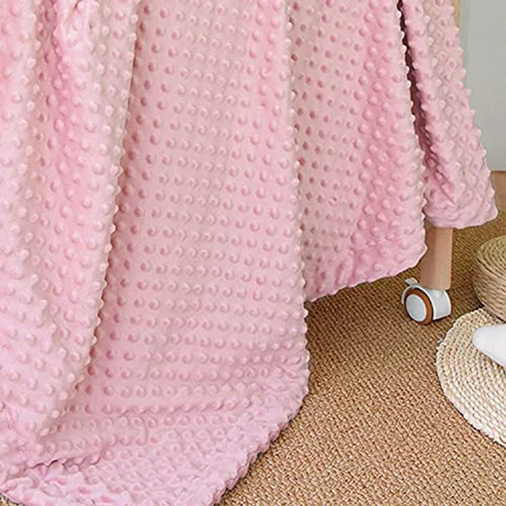 CREVENT Gemütlicher, weicher Fleece-Überwurf, warme Sherpa-Rückseite, Babydecke für Kleinkinder, Kinderbett, Kinderwagen, 75x100 cm, rosa Punkte – Bild 7