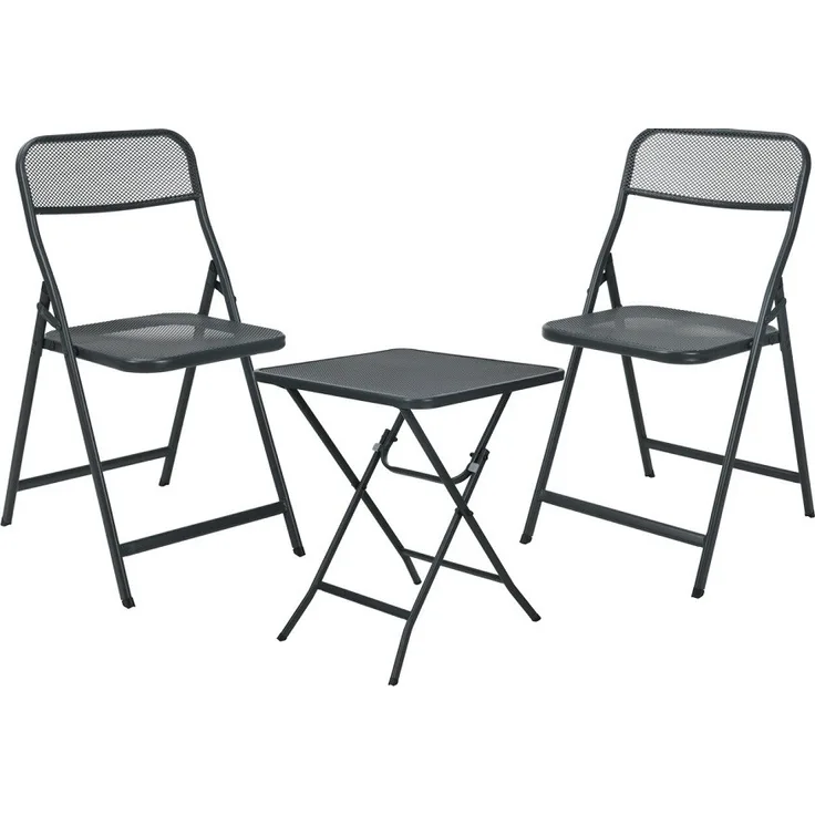 GreenGarden® Turin klappbares Garten- & Balkonmöbel-Set 3-tlg. anthrazit