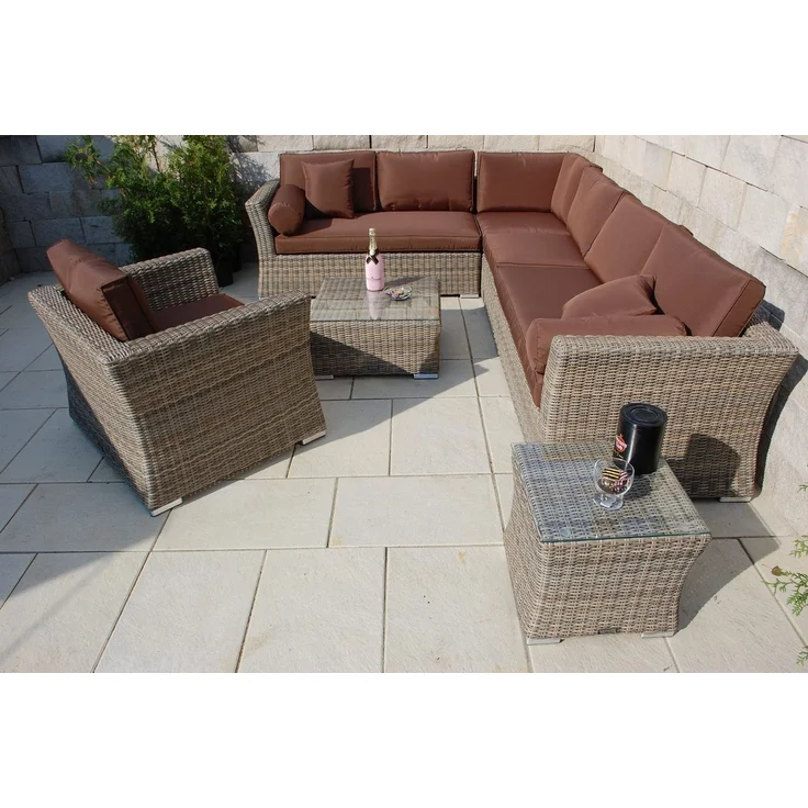 Ragnarök Möbel-Design Gartenlounge-Set Lounge Set Wotan, (Set, Ecksofa, Alu, Polyrattan), Ecksofa bestehend aus 4 einzelenen Elementen – Bild 3