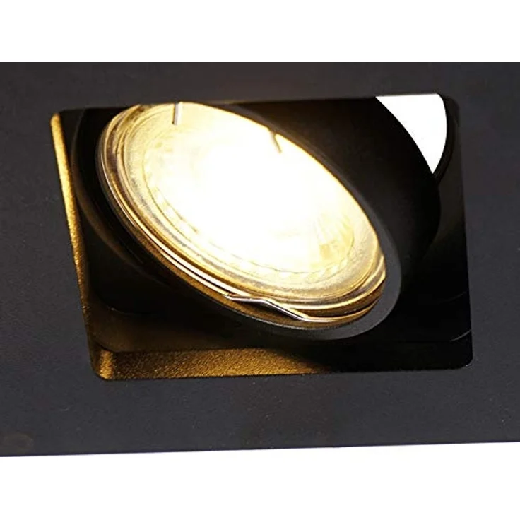 Qazqa LED Einbaustrahler Qure, ohne Leuchtmittel, GU10, Schwarz, Modern, Aluminium, 2-flammig – Bild 5