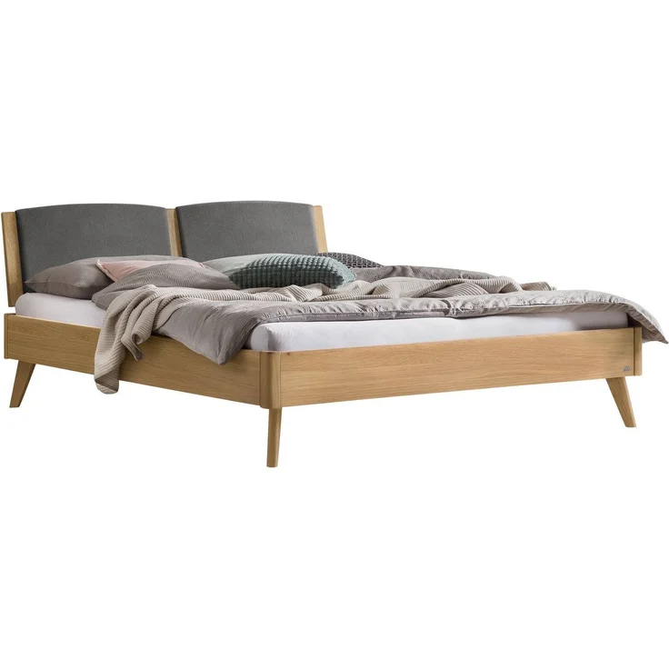 Hasena Bett Mareto Eiche bright mit Polster-Kopfteil 180x210 cm, Komforthöhe 25 cm – Lounge – Bild 1