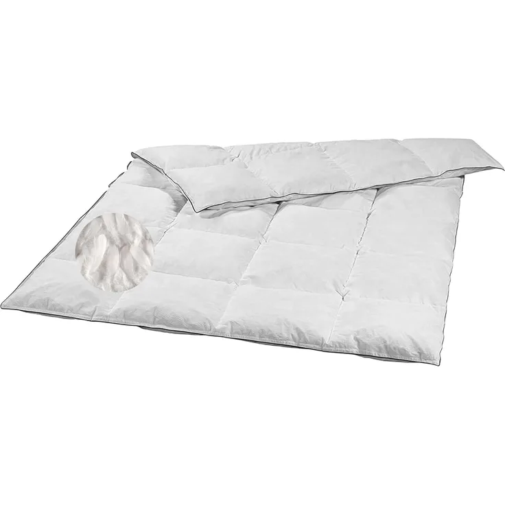 sleepling Federbettdecke Loft, Füllung: 80% Federn / 20% Daunen, Bezug: Feinster Mako-Batist, Steppung in Kassettenoptik, verhindert Verrutschen der Füllung